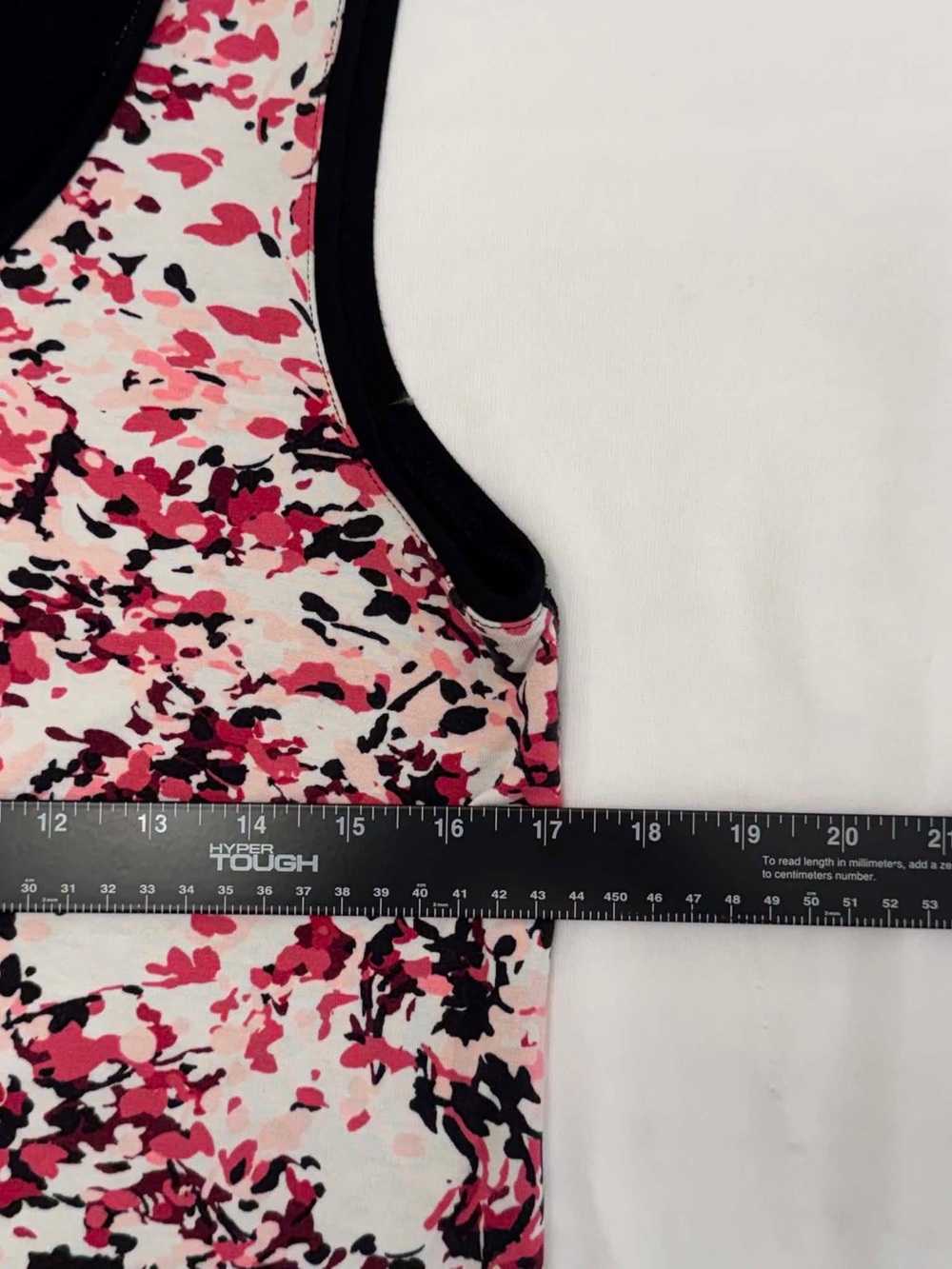 White House Black Market Women Pink, Black & White Printed Asymmetric Tank M - Picture 5 of 8